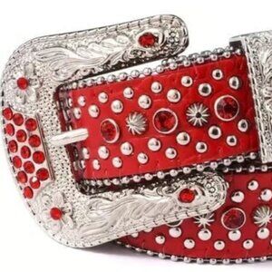 Red Ruby Rhinestone Belt